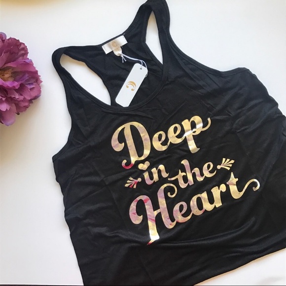 Charming Charlie Tops - 🍰Deep in the Heart" black & sliver graphic top XS
